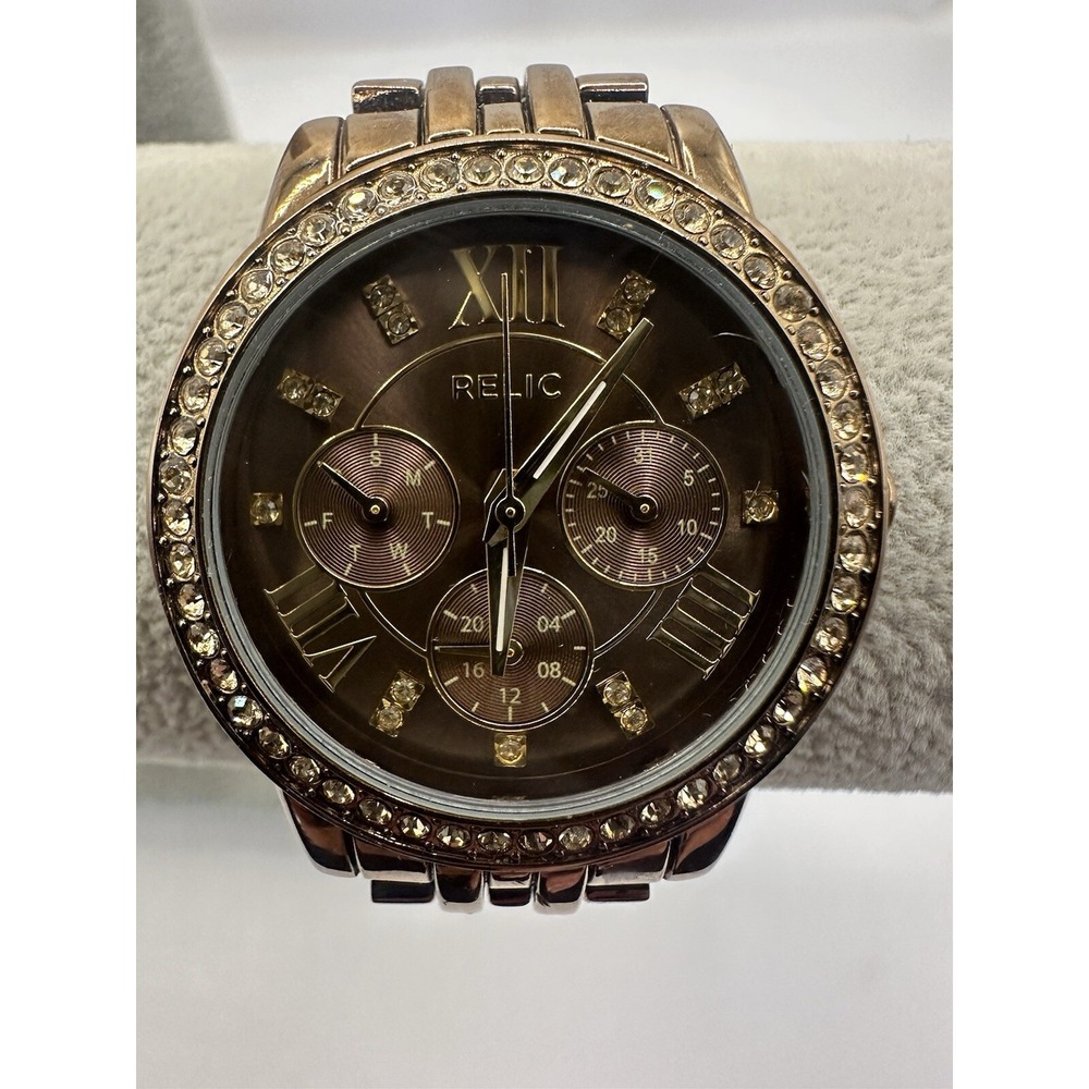 RELIC ZR15852 New Battery‎ Quartz Analog Womens 35MM 7" Watch Y